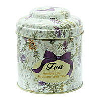 Железная банка (контейнер) для чая 200 грамм | «Цветочное ассорти» чай-прованс | Прямоугольная