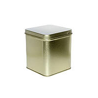 Железная банка (контейнер) для сыпучих 200 грамм | «Золото» | Квадратная