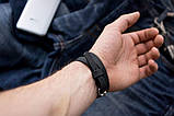 Браслет чоловічий з натуральної шкіри OLDCRAFT 70 чорний широкий на руку, фото 4