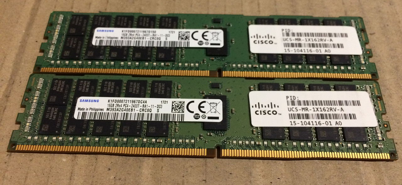 32GB 2*16GB Samsung 2Rx4 DDR4-2400T PC4-19200R RAM Серверна оперативна пам'ять M393A2G40EB1 2400R