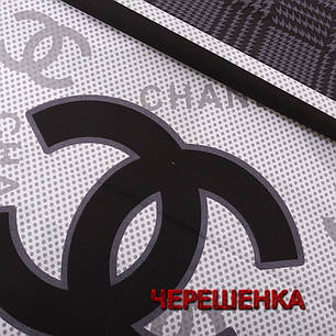Тканина для постільної білизни Бязь "Gold" Lux GL7296A (50м) біла з брендовим принтом, фото 3