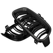 Решітка ноздрі BMW (БМВ) 3 series (F30, F31) 2012-2019 Матова 2 ребра, фото 5