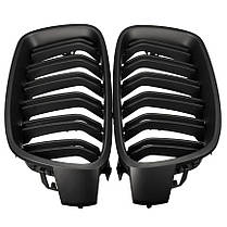 Решітка ноздрі BMW (БМВ) 3 series (F30, F31) 2012-2019 Матова 2 ребра, фото 4