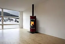 Піч-камін на дровах Thorma Atika ceramic bordo, фото 4