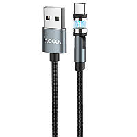 USB кабель магнитный вращающийся Hoco U94 Rotating Type-C Black 1.2m