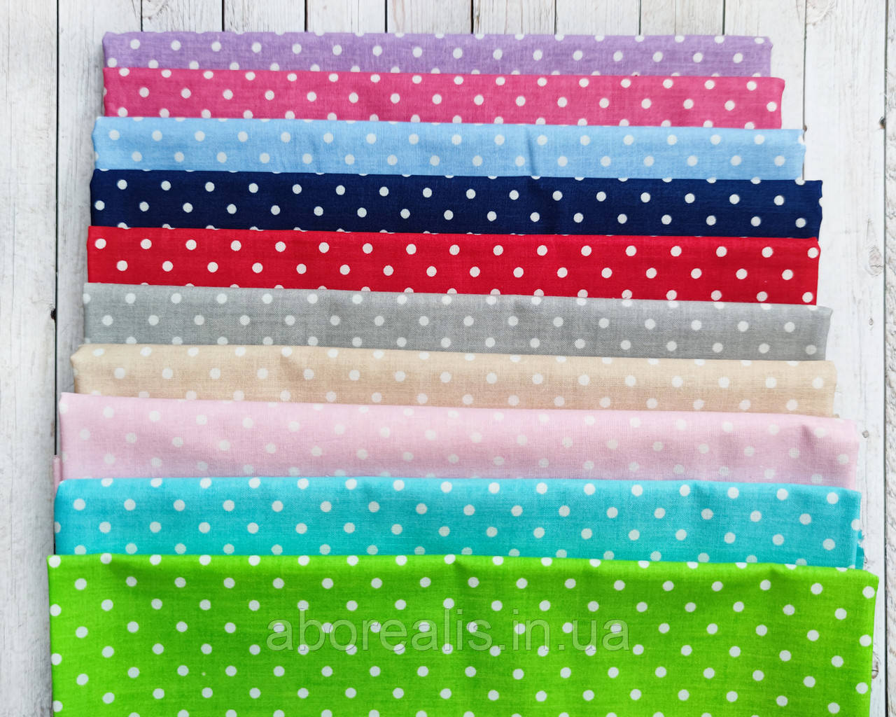 Набір бавовняної тканини "Горох 3 мм", фото 1