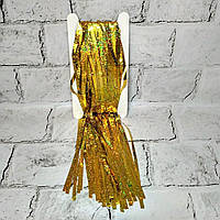 Шторка фольгована для фотозони завісу з дощику Золота голограма 1х2 м (5-77243)