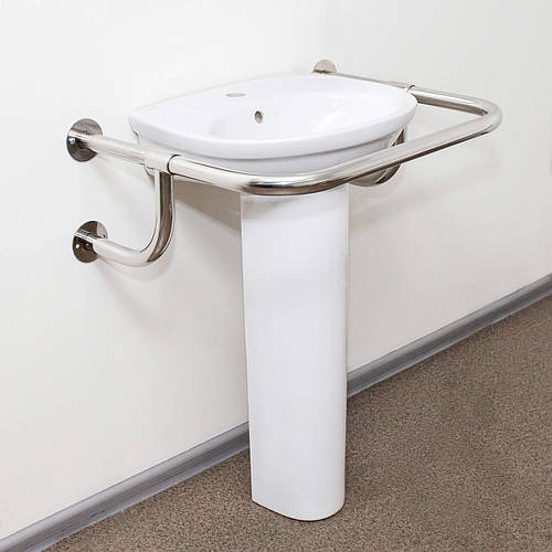 Поручень для раковины для инвалидов настенный усиленный, ручка 32 мм ...