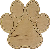 Слід котячої лапи 6х6см фанера(5)
