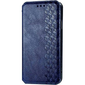Шкіряний чохол книжка GETMAN Cubic (PU) для Samsung Galaxy A21s Штучна шкіра, Слот для візитки, Синій