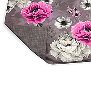 Двоспальна підковдра (Бязь) | Підковдра від виробника "Королева Ночі" | 175х215 | Квіти на сірому, фото 2