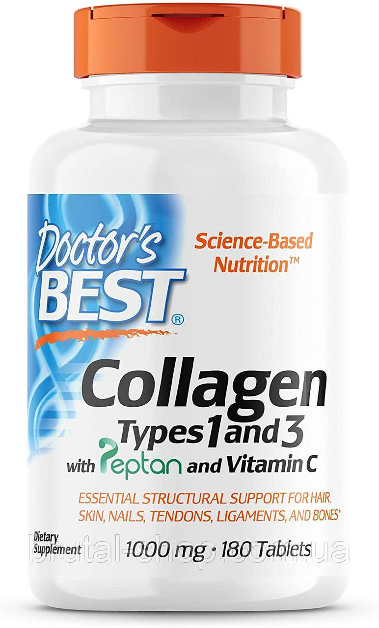 Коллаген,   Doctor's Best Collagen Types 1 & 3 with Vitamin C 1000mg (180tab)