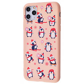 TPU чехол WAVE Fancy для Apple iPhone 11 Pro Max (6.5") Penguins / Pink sand