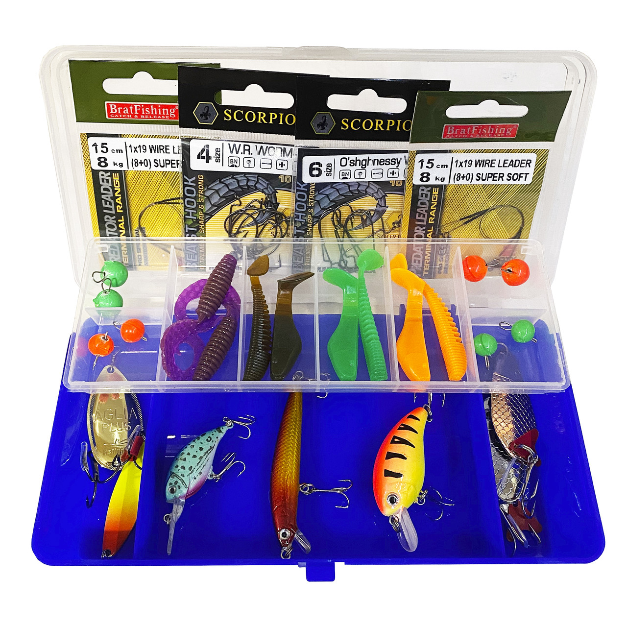 Снасті на хижака. Набір для лову хижої риби в компактній коробці, фото 1