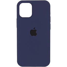 Чохол Silicone Case Full Protective (AA) для Apple iPhone Pro 12 / 12 (6.1") Темний Синій / Midnight Blue