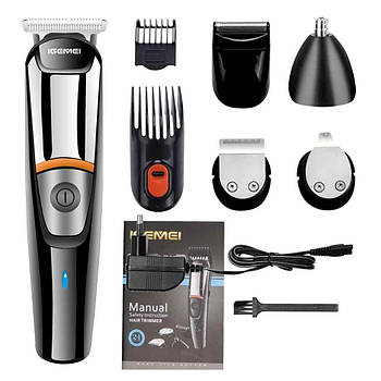 Машинка для стрижки волосся бездротова 5 в 1 Gemei GM 853 / Машинка для волосся