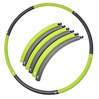 Обруч массажный Hula Hoop SportVida 90 см SV-HK0214 Grey/Green