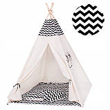 Дитячий намет (вігвам) Springos Tipi XXL TIP02 White/Black, фото 3