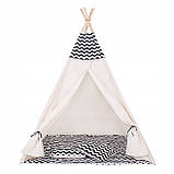 Дитячий намет (вігвам) Springos Tipi XXL TIP02 White/Black, фото 10