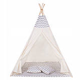 Дитячий намет (вігвам) Springos Tipi XXL TIP03 White/Grey, фото 2