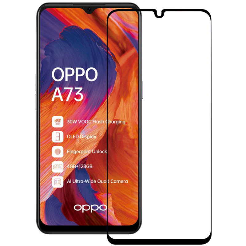 Захисне скло XD+ (full glue) (тех. пак) для Oppo A73