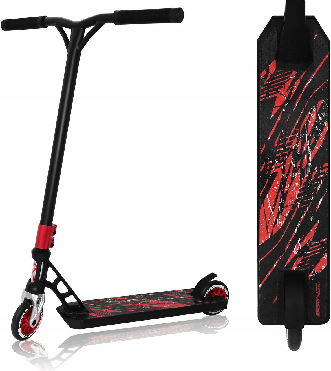 Трюковой самокат c пегами SportVida Stunt 110 Pro SV-WO0018 Black/Red