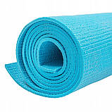 Килимок (мат) для йоги та фітнесу Springos PVC 4 мм YG0035 Sky Blue, фото 5