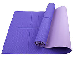 Килимок (мат) для йоги та фітнесу Sportcraft TPE 6 мм ES0026 Purple/Pink