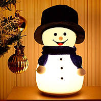 Настольный светильник Детский силиконовый ночник Снеговик на аккумуляторе