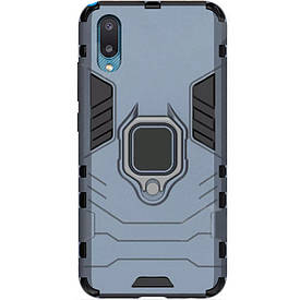 Ударостійкий чохол Transformer Ring for Magnet для Samsung Galaxy A02 TPU+PC, Кільце-тримач, Сірий / Metal slate