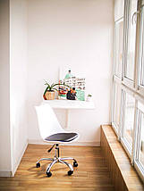 Кресло Bonro B-487 на колесах біле з чорним сидінням (2 шт) (47000079), фото 3