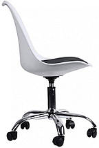 Крісло Viena на колесах біле з чорним сидінням (947), фото 4