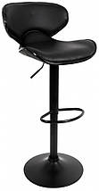 Барний стілець зі спинкою Bonro B-068 чорний (чорна основа) (2 шт) (47000050), фото 2