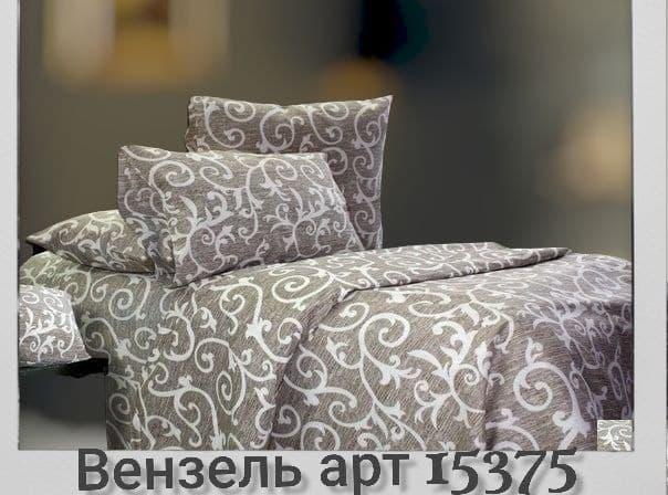 Комплект постільної білизни сімейний з бязі голд Візерунки на бежевому 150х220 см