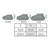 Бахили для взуття від дощу, снігу, бруду S багаторазові, силіконові Сірий (vol-748), фото 2