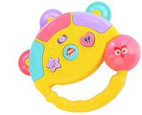 Детская развивающая игрушка погремушка музыкальный бубен звоночек для малышей 5406А/QF366-031 свет звук мелод