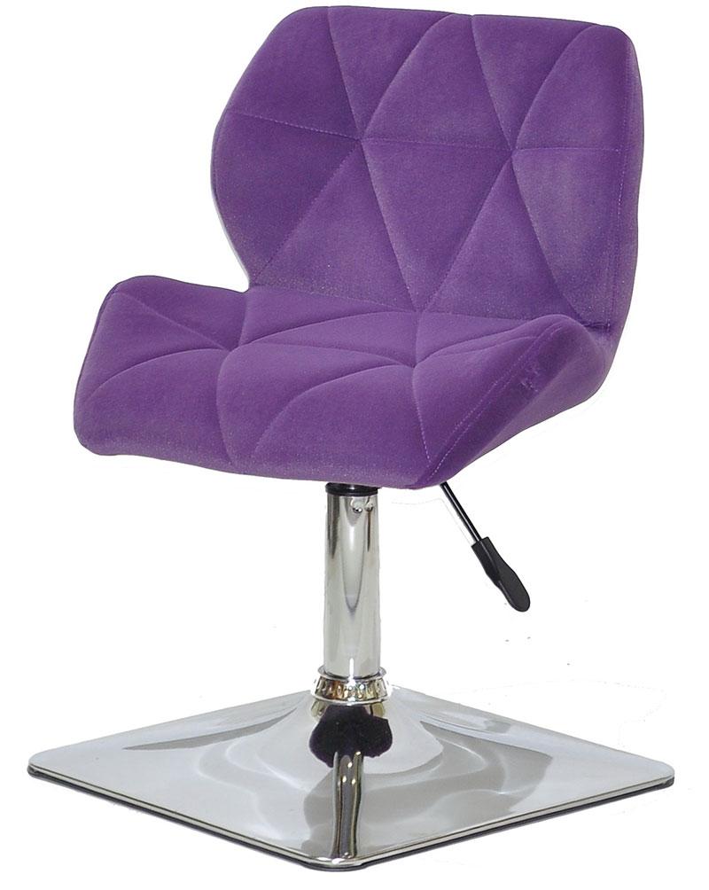 Стілець Set 4-CH BASE пурпуровий 1013 велюр на квадратній хромованій опорі, фото 1