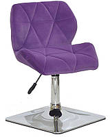 Стілець Set 4-CH BASE пурпуровий 1013 велюр на квадратній хромованій опорі, фото 5