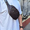 Бананка чоловіча з натуральної шкіри поясна сумка стильна зручна зручна якісна Катана, фото 7