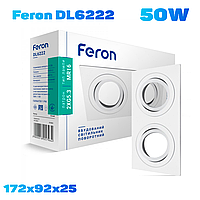 Встраиваемый поворотный светильник Feron DL6222 2*50w белый 172х92х25 мм