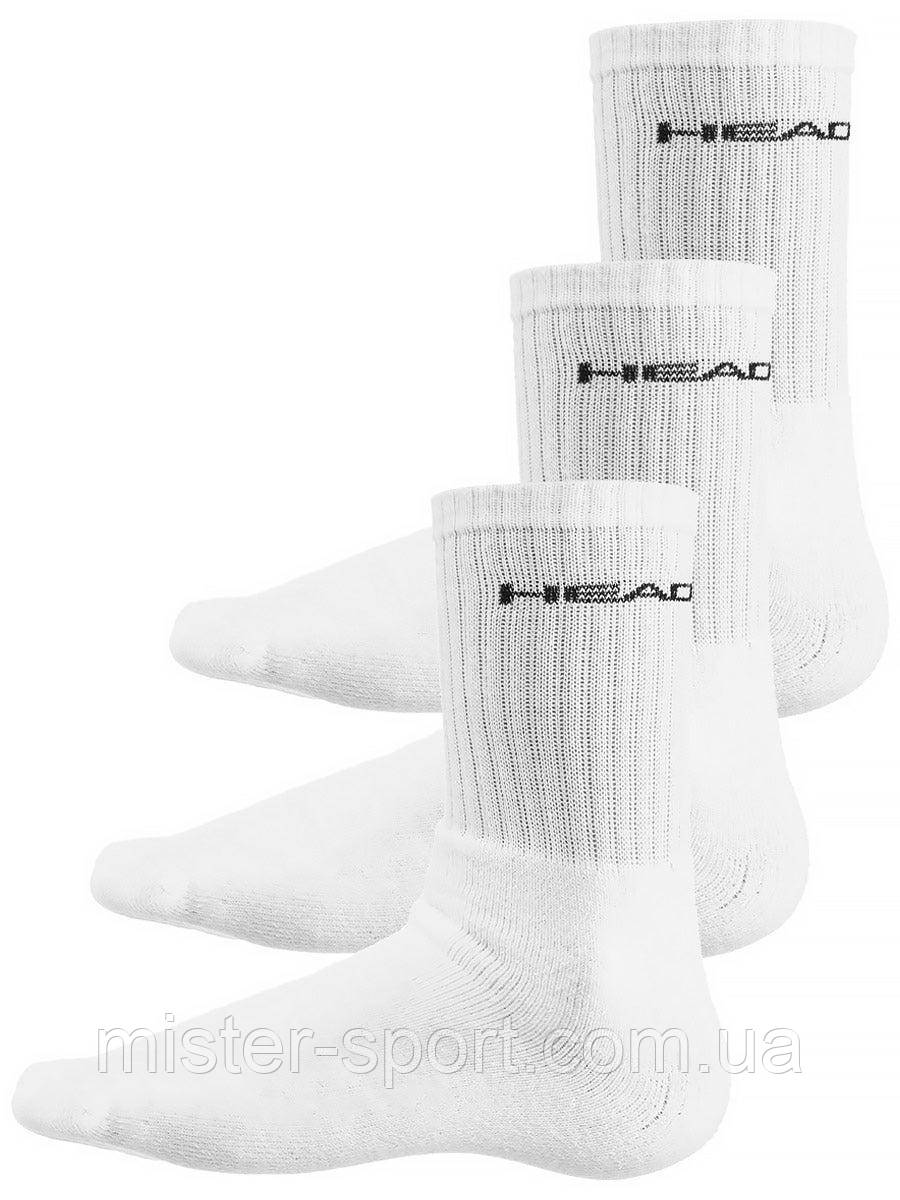 Шкарпетки для тенісу та спорту Head Crew 3 пари в пакованні білі
