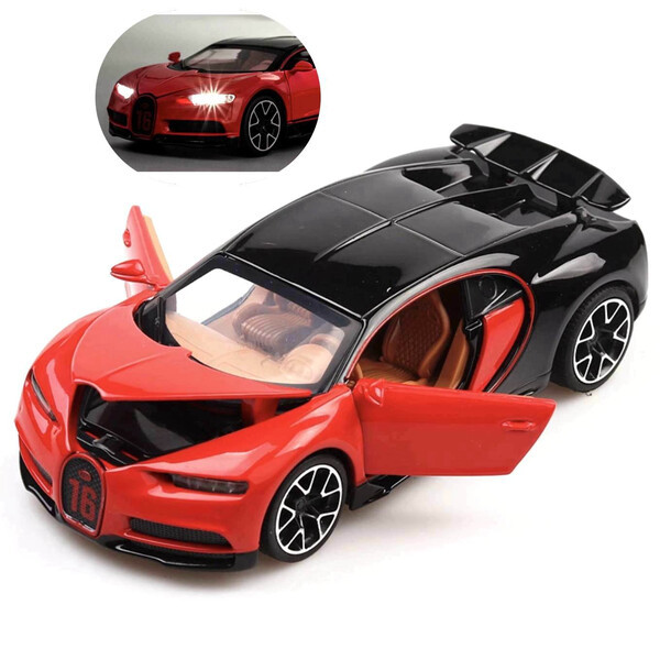 Машинка Bugatti Chiron іграшка моделька металева колекційна 14 см Червоний (59345)