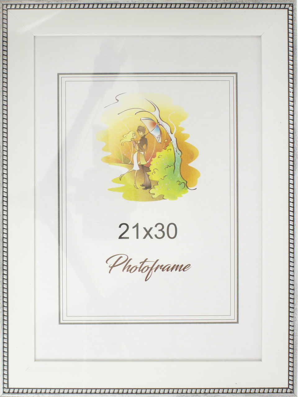Фоторамка 21х30 №4-039 біла старе срібло (18)