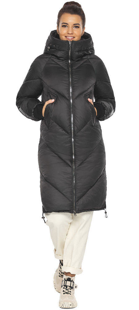 Чорна куртка комфортна жіноча модель 52410 р — 38, фото 1