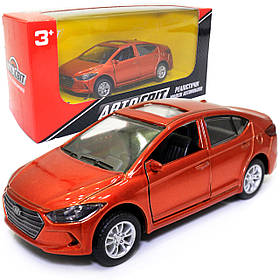 Іграшкова машинка металева Hyundai Elantra «АвтоСвіт» Хундай оранжевий звук світло 12*4*5 см (AS-2873)