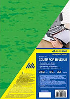 Обкладинка для брошурування А4 "Buromax" 250мкм картон під шкіру зелен. №0580-04(50)