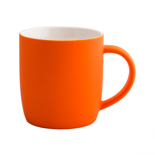 Чашка порцелянова матова ФІЄСТА 320 мл з покриттям Soft Touch помаранчева, фото 1