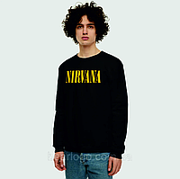 Світшот Nirvana Sweatshirt чорний з принтом Нірвана Пайта Кофта чоловіча, жіноча, підліткова Светр бавовна