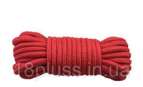 Мотузка для бондажу Bondage Rope 10 м, бавовна, Red