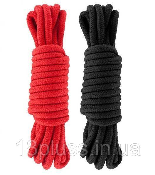 Набір мотузок для бондажу Submission 5 м, бавовна, Red&Black